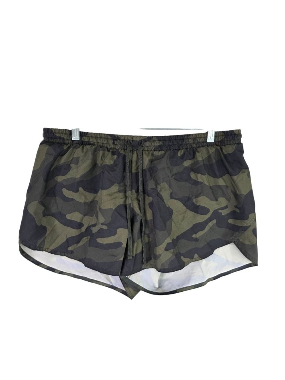 Womens Old Navy Active Green Camouflage Mid Rise Go Dry Running Shorts Size L